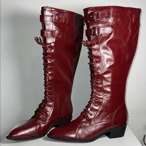 Women's Red Knee-High Boots Sz 40